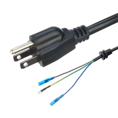 3 Prong USA Power Plug Cable End med PVC